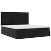 vidaXL Οθωμανικό κρεβάτι με στρώματα Μαύρο 160x200cm Velvet