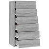 vidaXL Ντουλάπι με 6 Συρτάρια Γκρι Sonoma 50x34x96 εκ. Επεξεργ. Ξύλο