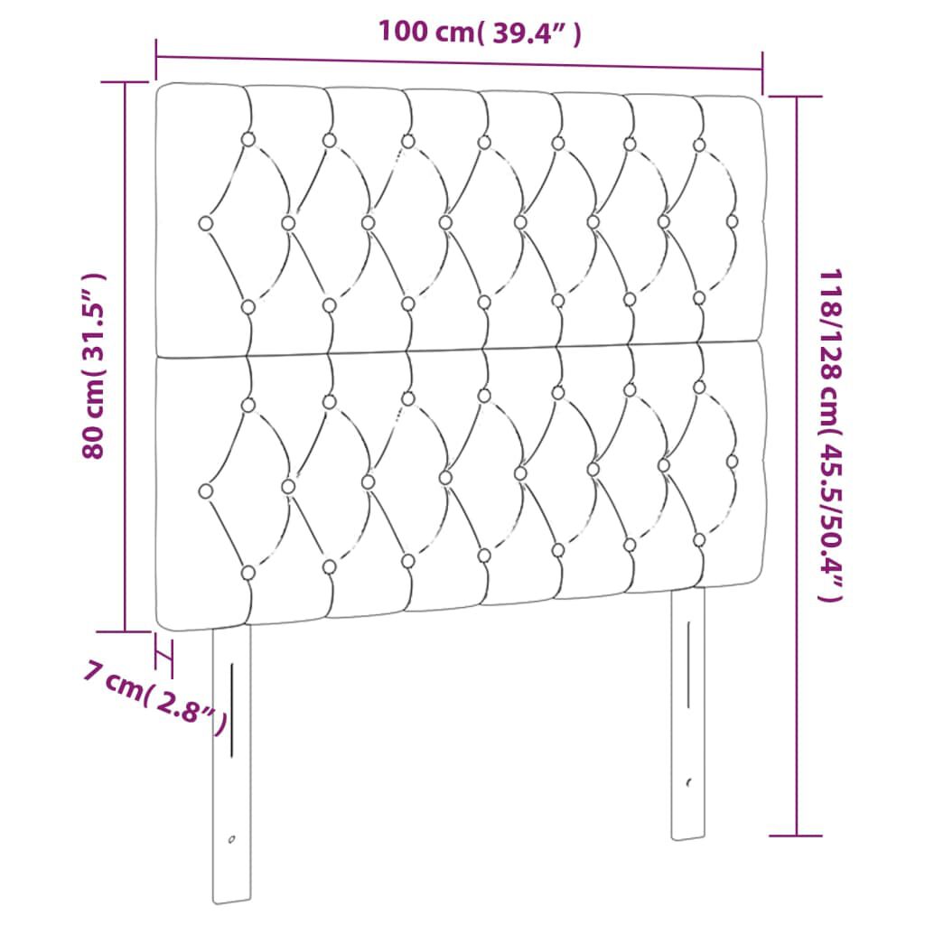vidaXL Κεφαλάρια Κρεβατιού 2 τεμ. Μπλε 100x7x78/88 εκ. Υφασμάτινο