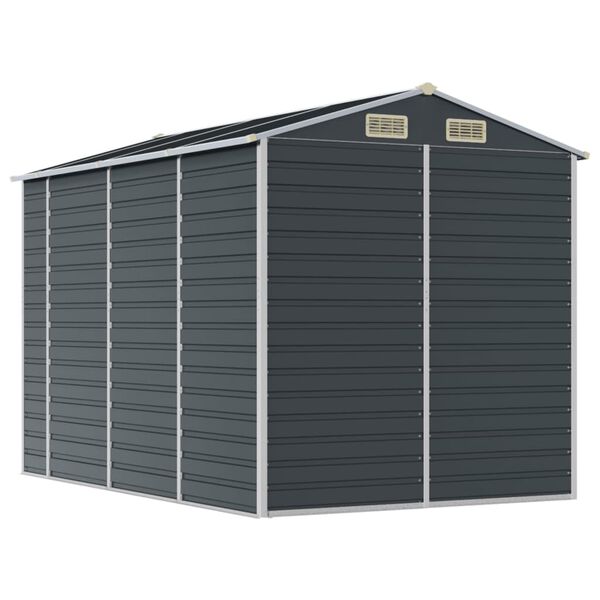 vidaXL Αποθήκη Κήπου Ανθρακί 191x300x198 εκ. Γαλβανισμένο Ατσάλι