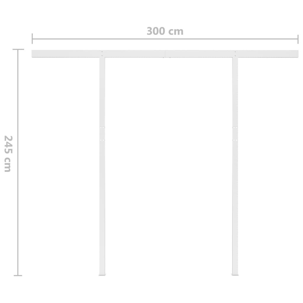 vidaXL Τέντα Συρόμενη Χειροκίνητη με LED Ανθρακί 3 x 2,5 μ.