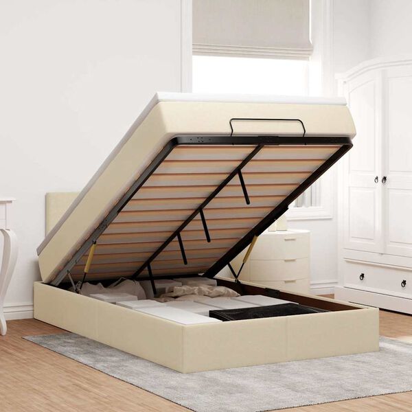 vidaXL &Omicron;&theta;&omega;&mu;&alpha;&nu;&iota;&kappa;ό &kappa;&rho;&epsilon;&beta;ά&tau;&iota; &mu;&epsilon; &sigma;&tau;&rho;ώ&mu;&alpha; Cream 120x190 cm Ύ&phi;&alpha;&sigma;&mu;&alpha;