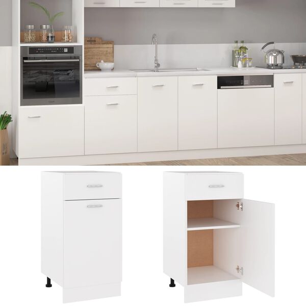 vidaXL Ντουλάπι με Συρτάρι Lyon Λευκό 40x46x81,5 εκ. Επεξ. Ξύλο
