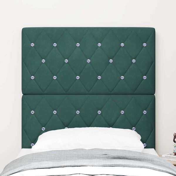 vidaXL Βελούδινο Κεφαλάρι Argyle Σκούρο πράσινο 80 cm Βελούδο