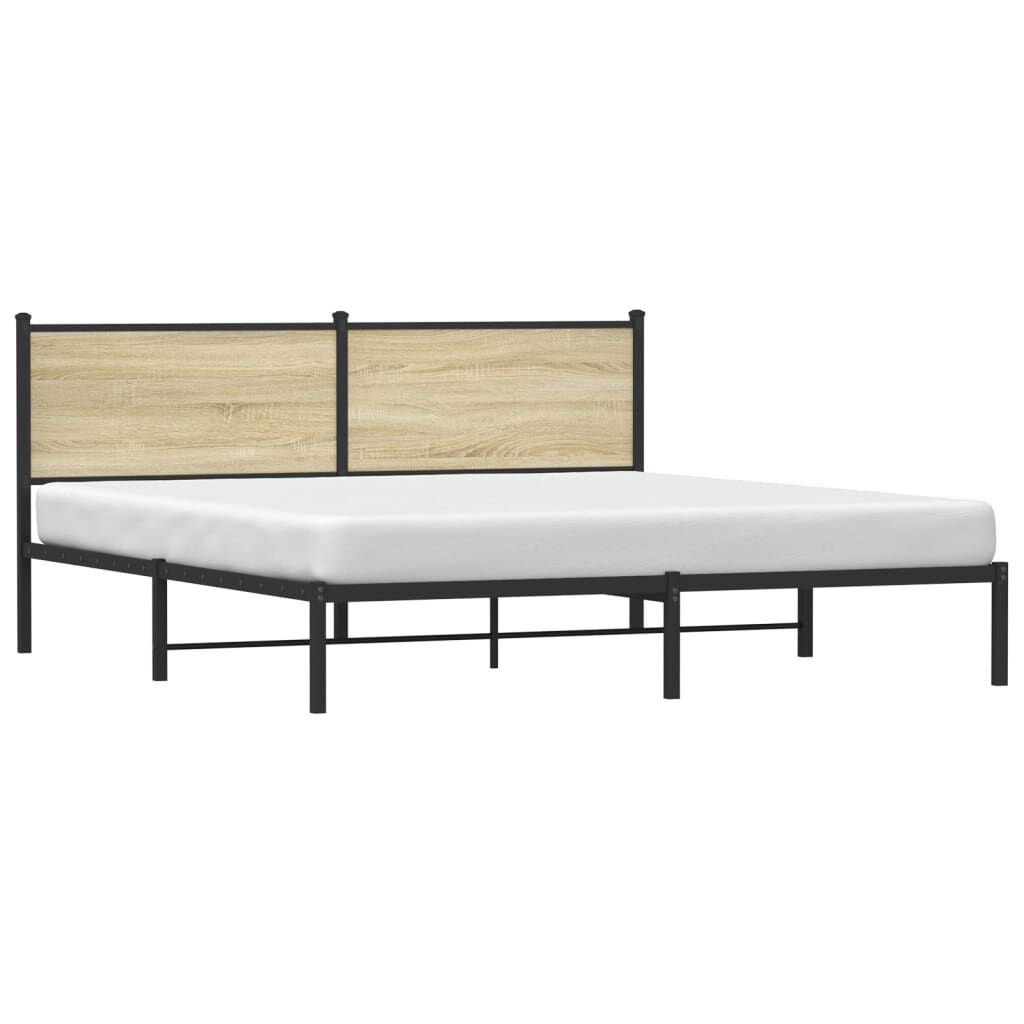 vidaXL Σκελετός Κρεβ. Χωρίς Στρώμα Sonoma Δρυς 180x200 εκ. Μεταλλικό