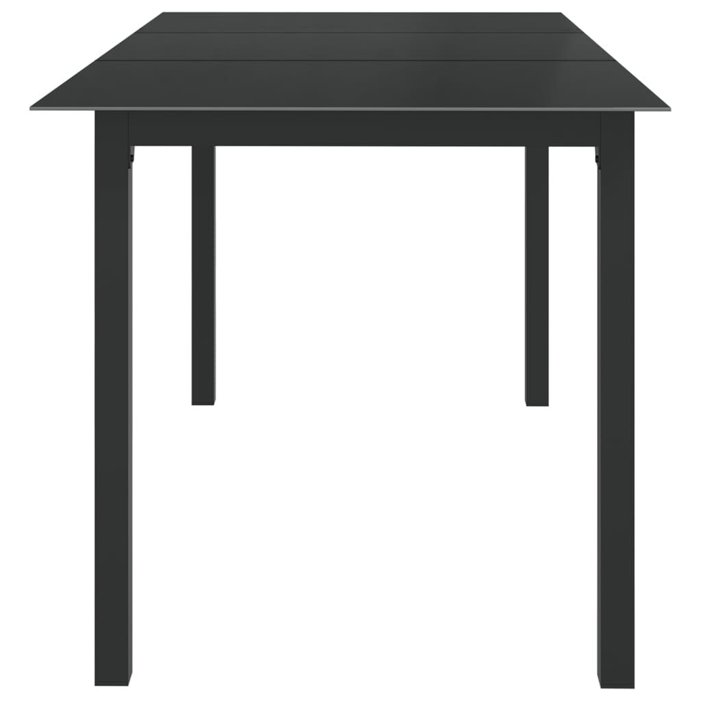 vidaXL Τραπέζι Κήπου Μαύρο 150 x 90 x 74 εκ. από Αλουμίνιο / Γυαλί