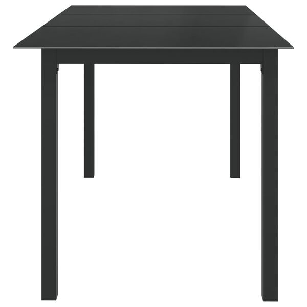 vidaXL Τραπέζι Κήπου Μαύρο 150 x 90 x 74 εκ. από Αλουμίνιο / Γυαλί