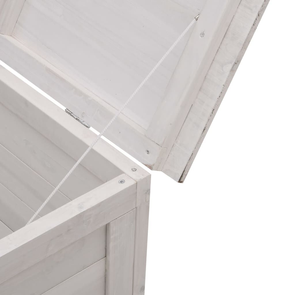 vidaXL Μπαούλο Αποθ. Κήπου Λευκό 198,5x50x56,5εκ Μασίφ Ξύλο Ελάτης