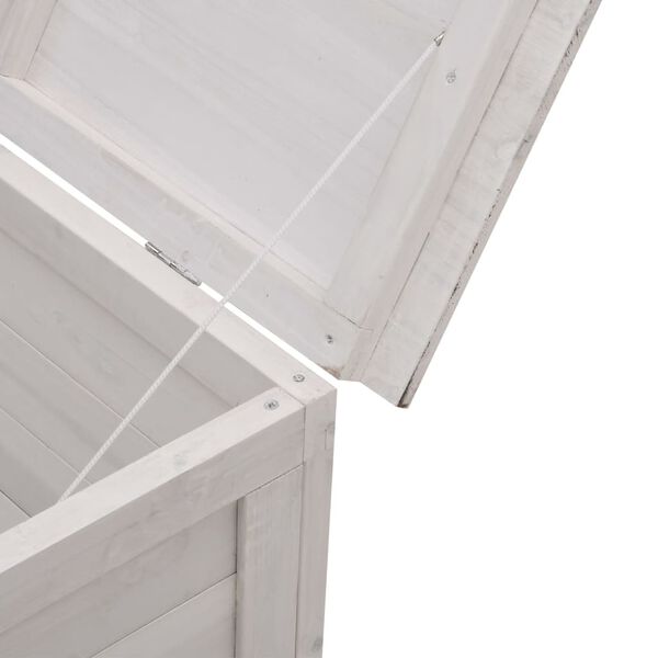 vidaXL Μπαούλο Αποθ. Κήπου Λευκό 198,5x50x56,5εκ Μασίφ Ξύλο Ελάτης