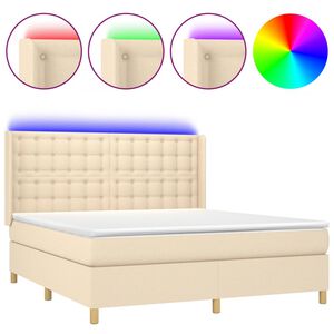 vidaXL &Kappa;&rho;&epsilon;&beta;ά&tau;&iota; Boxspring &mu;&epsilon; &Sigma;&tau;&rho;ώ&mu;&alpha; & LED &Kappa;&rho;&epsilon;&mu; 160x200 &epsilon;&kappa;. &Upsilon;&phi;&alpha;&sigma;&mu;ά&tau;&iota;&nu;&omicron;