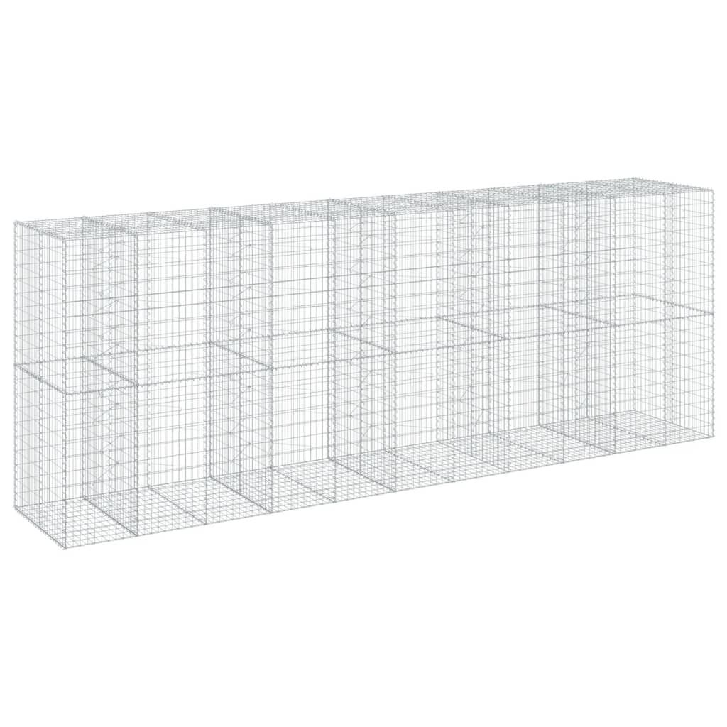 vidaXL Συρματοκιβώτιο με Κάλυμμα 550x100x200εκ από Γαλβανισμένο Χάλυβα