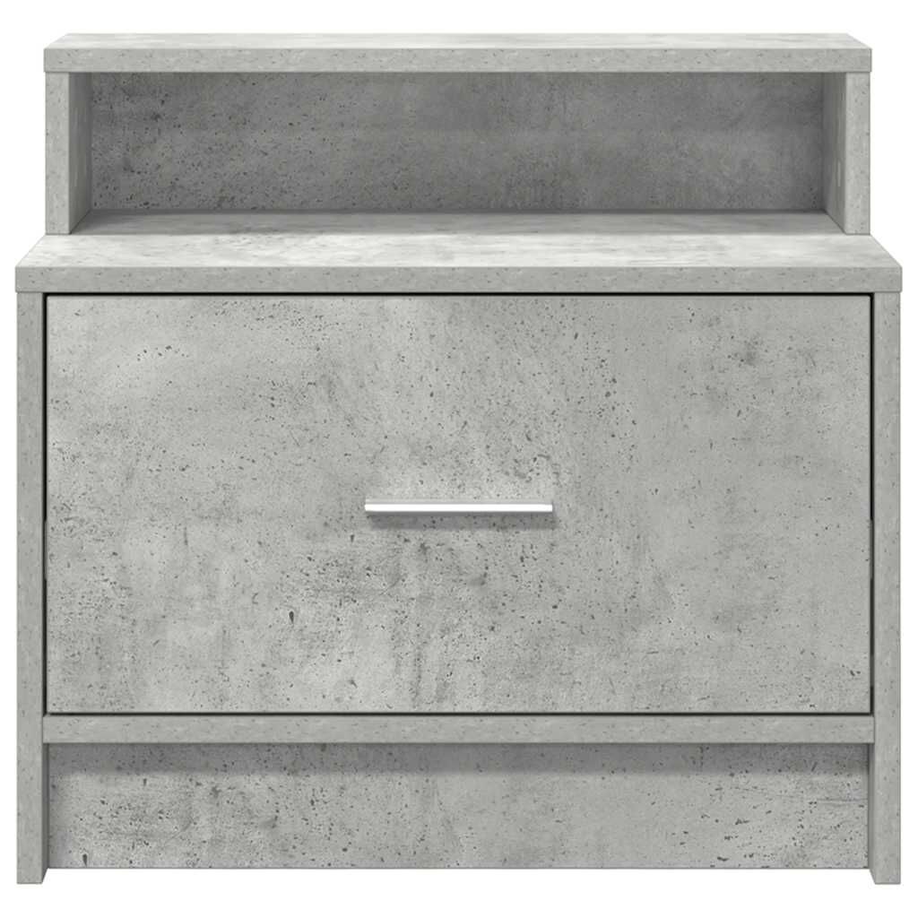 vidaXL Κομοδίνο με συρτάρι Γκρι Σκυροδέματος 51x31x47 εκ.