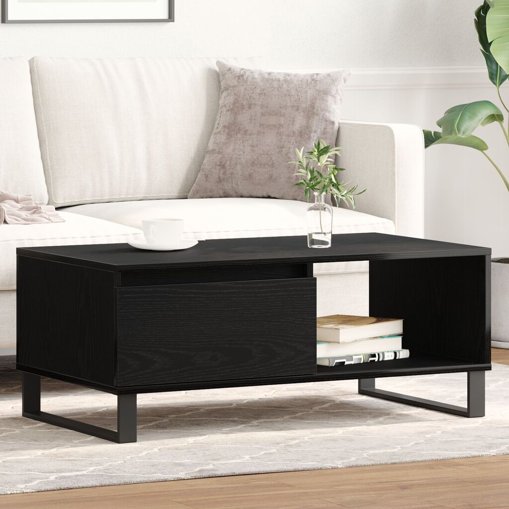 vidaXL Τραπέζι Καφέ Μαύρο Δρυς 90x50x36,5 εκ Επεξεργασμένο ξύλο