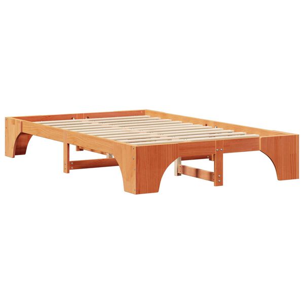 vidaXL Κρεβάτι Καφέ Μασίφ ξύλο 120 x 200 cm Ανθεκτικό Κρεβάτι