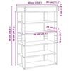 Ράφι παπουτσιών vidaXL Γκρι Sonoma 60x30x98 cm Κατασκευασμένο ξύλο