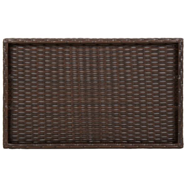 vidaXL Τραπέζι Δίσκος Πτυσσόμενο Καφέ 65x40x75 εκ. Συνθετικό Ρατάν