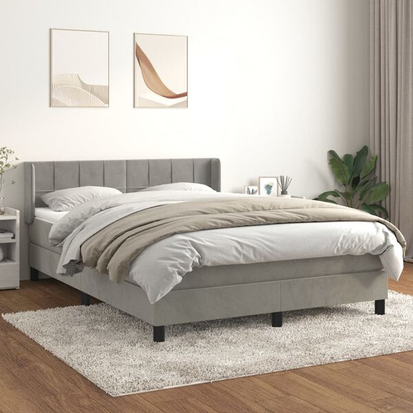 vidaXL &Kappa;&rho;&epsilon;&beta;ά&tau;&iota; Boxspring &mu;&epsilon; &Sigma;&tau;&rho;ώ&mu;&alpha; &Alpha;&nu;&omicron;&iota;&chi;&tau;ό &Gamma;&kappa;&rho;&iota; 140x200 &epsilon;&kappa;. &Beta;&epsilon;&lambda;&omicron;ύ&delta;&iota;&nu;&omicron;