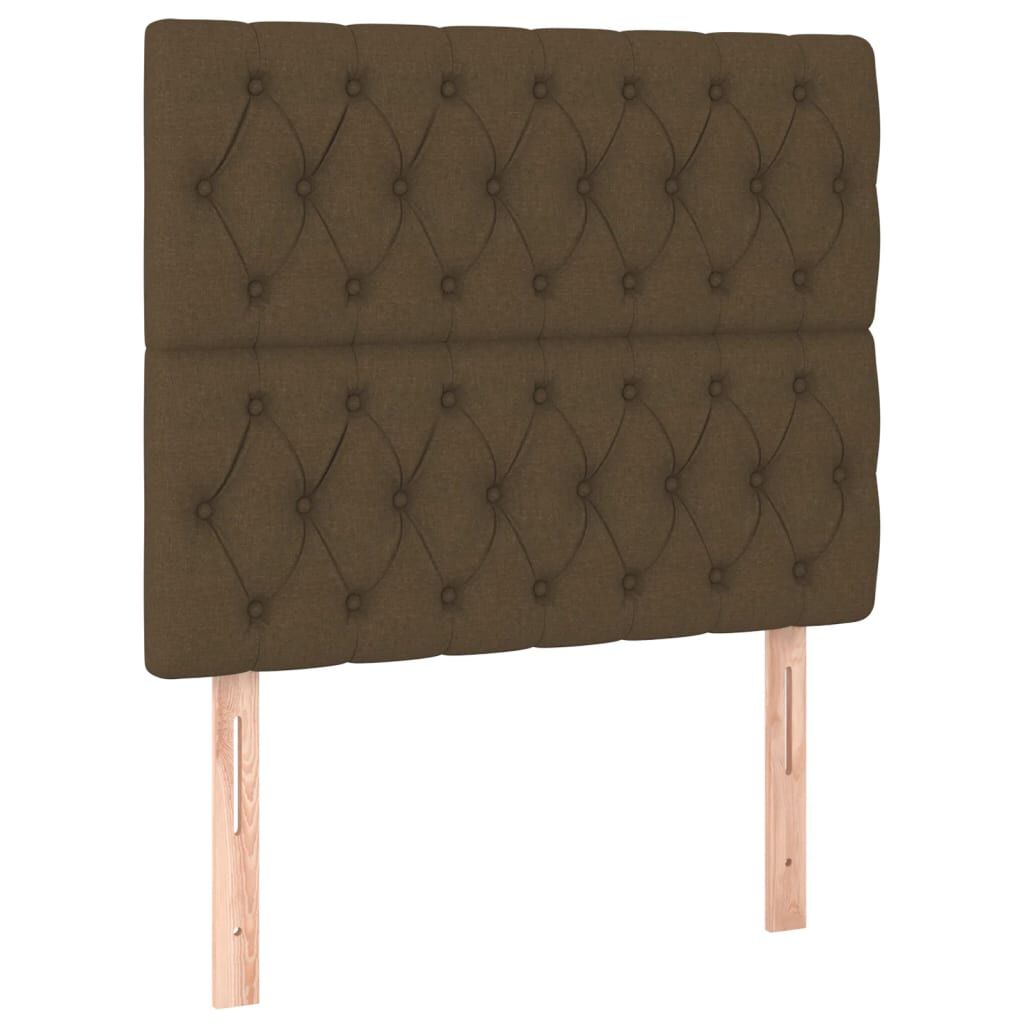 vidaXL Κρεβάτι Boxspring με Στρώμα Σκούρο Καφέ 100x200 εκ. Υφασμάτινο