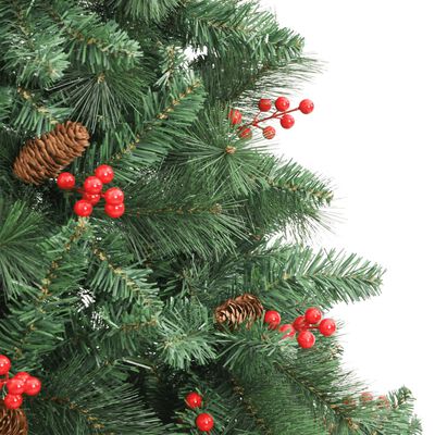 vidaXL Χριστουγεννιάτικο Δέντρο Τεχν. Αρθρωτό Κουκουνάρια/Μούρα 210 εκ