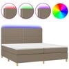 vidaXL &Kappa;&rho;&epsilon;&beta;ά&tau;&iota; Boxspring &mu;&epsilon; &Sigma;&tau;&rho;ώ&mu;&alpha; & LED Taupe 200x200 &epsilon;&kappa;. &Upsilon;&phi;&alpha;&sigma;&mu;ά&tau;&iota;&nu;&omicron;