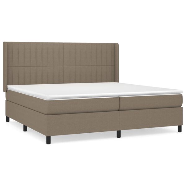 vidaXL &Kappa;&rho;&epsilon;&beta;ά&tau;&iota; Boxspring &mu;&epsilon; &Sigma;&tau;&rho;ώ&mu;&alpha; Taupe 200x200 &epsilon;&kappa;. &Upsilon;&phi;&alpha;&sigma;&mu;ά&tau;&iota;&nu;&omicron;