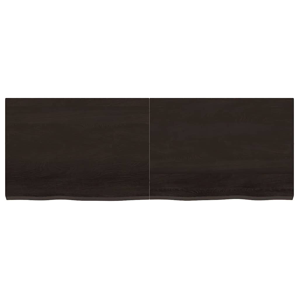 vidaXL Ράφι Τοίχου Σκούρο Καφέ 140x50x(2-4) εκ. Επεξ. Μασίφ Ξύλο Δρυός