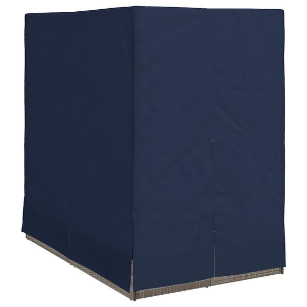 vidaXL Διπλή ξαπλώστρα με οροφή Γκρι 205 x 129 x 200 εκ PE ρατάν