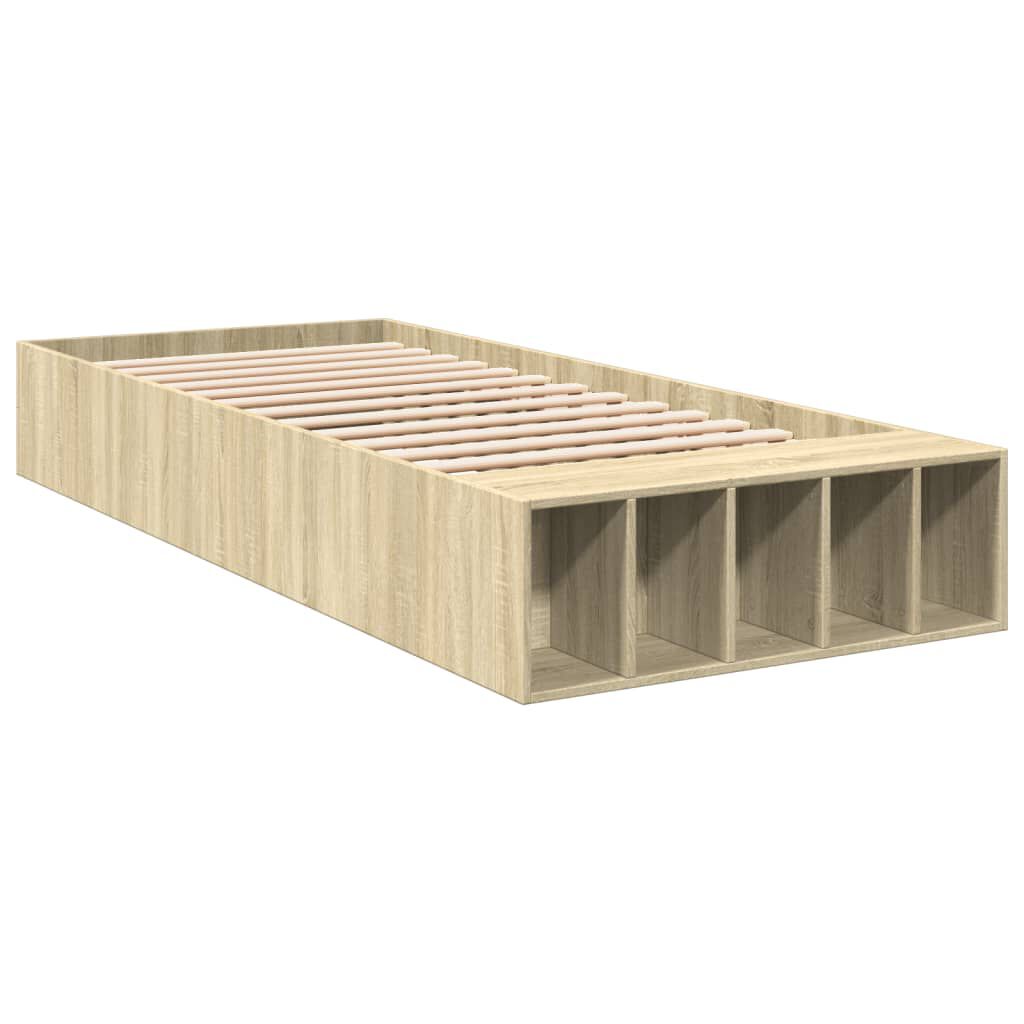vidaXL Πλαίσιο Κρεβατιού Sonoma Δρυς 90x200 εκ. Επεξεργασμένο Ξύλο