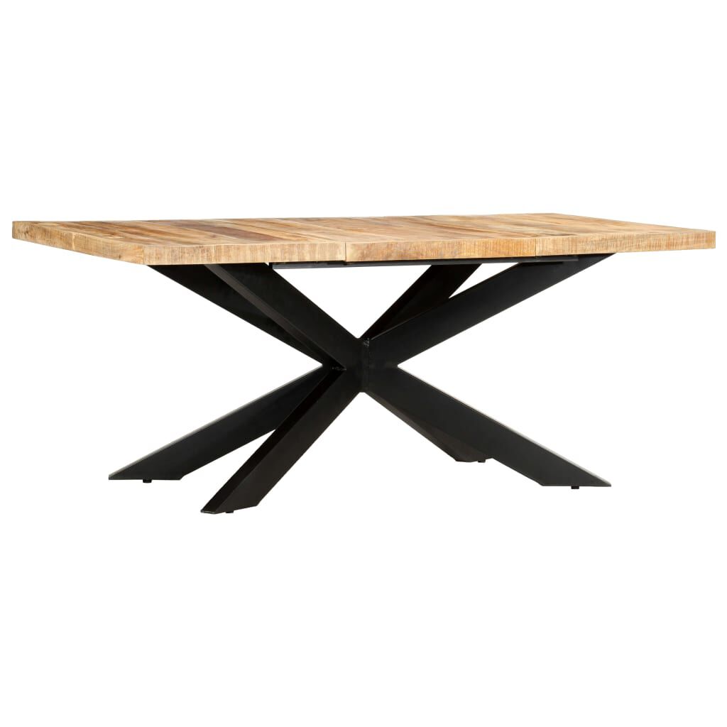 vidaXL Τραπεζαρία 180 x 90 x 76 εκ. από Μασίφ Ακατέργαστο Ξύλο Μάνγκο