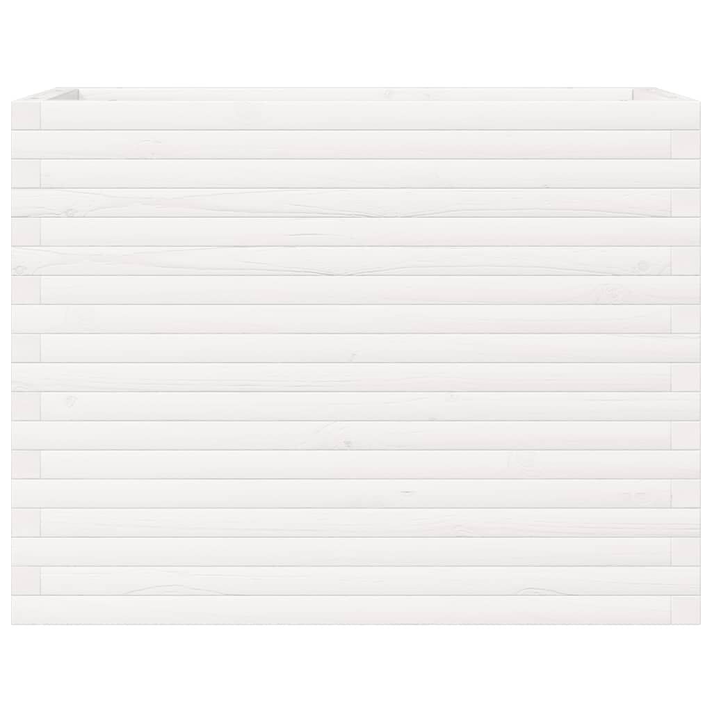 vidaXL Ζαρντινιέρα Κήπου Λευκή 90x40x68,5 εκ. από Μασίφ Ξύλο Πεύκου