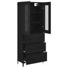 vidaXL Highboard &Mu;&alpha;ύ&rho;&eta; &Omicron;&xi;&upsilon;ά 69,5 x 34 x 180 &epsilon;&kappa;. &Epsilon;&pi;&epsilon;&xi;&epsilon;&rho;&gamma;&alpha;&sigma;&mu;έ&nu;&omicron; &xi;ύ&lambda;&omicron;