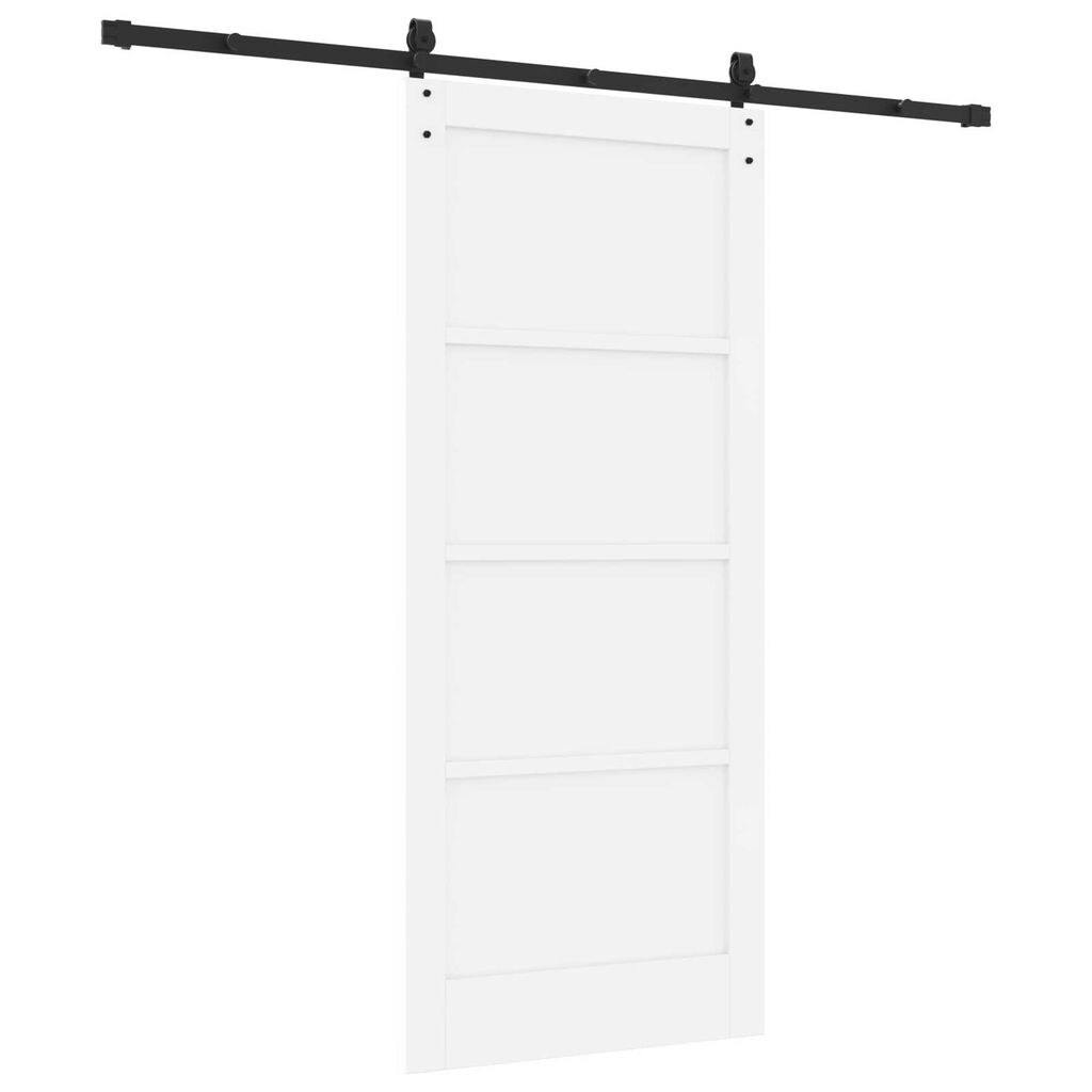 vidaXL Συρόμενη Πόρτα ORKDAL Λευκό 86 x 198.5 cm Μασίφ ξύλο πεύκου