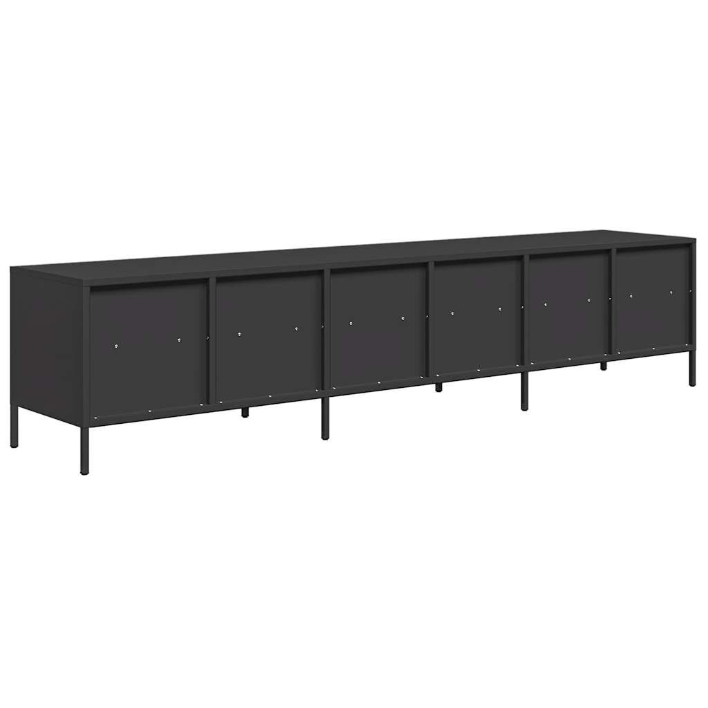 vidaXL Έπιπλο Τηλεόρασης Μαύρο 202x39x43,5 εκ. Χάλυβας Ψυχρής Έλασης
