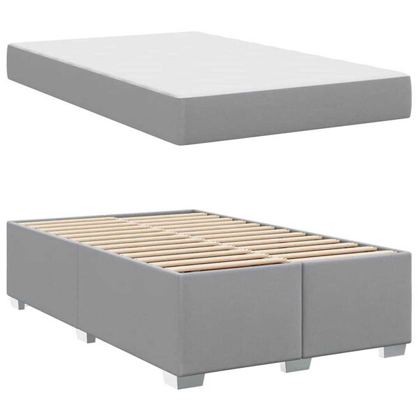 vidaXL Σκελετός Κρεβατιού Άλλο Ανοιχτό γκρι 120 x 190 cm ύφασμα