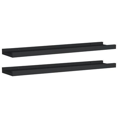 vidaXL Ράφια για Κορνίζες 2 τεμ. Μαύρα 60 x 9 x 3 εκ. από MDF