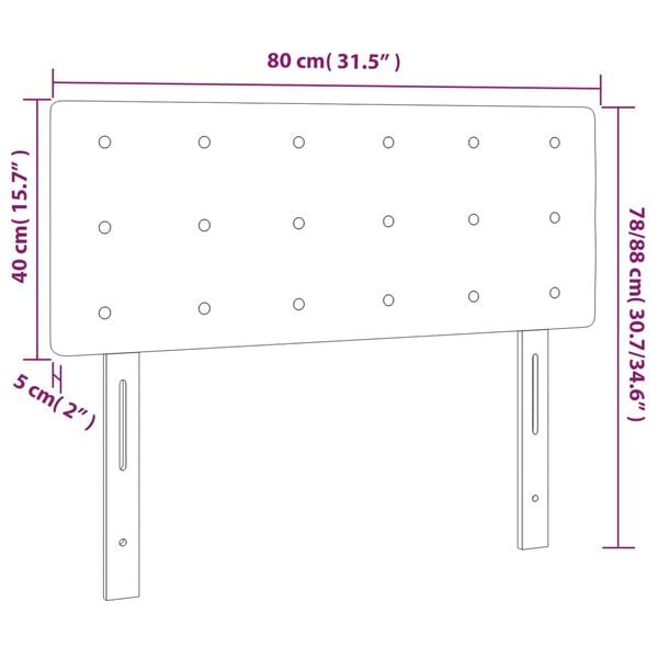 vidaXL Κεφαλάρι Κρεβατιού Κρεμ 80 x 5 x 78/88 εκ. από Συνθετικό Δέρμα