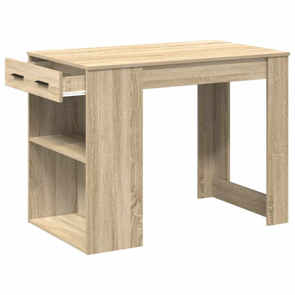 vidaXL Γραφείο με συρτάρι και ράφι Δρυς sonoma 102x62x77,5 cm