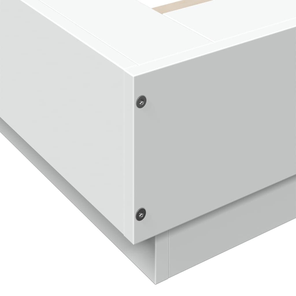 vidaXL Πλαίσιο Κρεβατιού με Φώτα LED Λευκό 120x200 εκ.Επεξ. Ξύλο