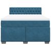 vidaXL Κρεβάτι Boxspring με Στρώμα Σκούρο Μπλε 140x190 εκ. Βελούδινο
