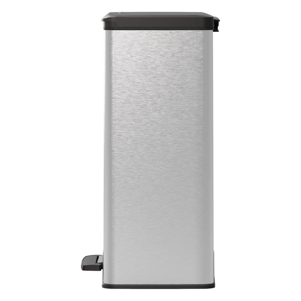 Curver Κάδος Απορριμάτων με Πεντάλ Deco Ασημί Ορθογώνιος 65 Λίτρων