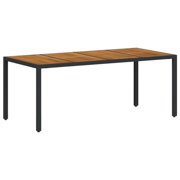 vidaXL Σέτ φαγητού για κήπο 9 pcs Μαύρο 190 x 90 x 75 cm
