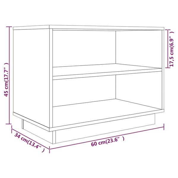 vidaXL Παπουτσοθήκη Λευκή 60 x 34 x 45 εκ. από Μασίφ Ξύλο Πεύκου