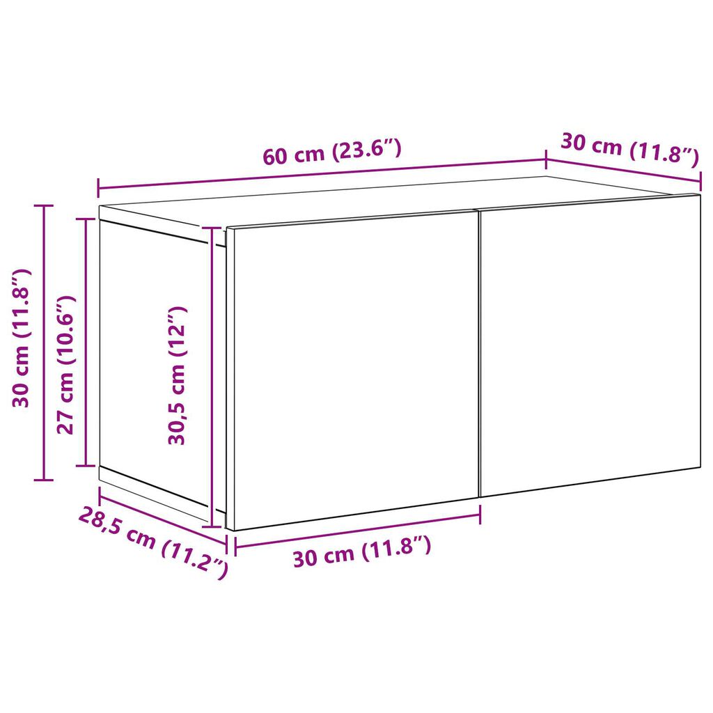 vidaXL Σετ επίπλου τηλεόρασης 6 pcs Μαύρη Οξυά 80 x 30 x 30.5 εκ Small