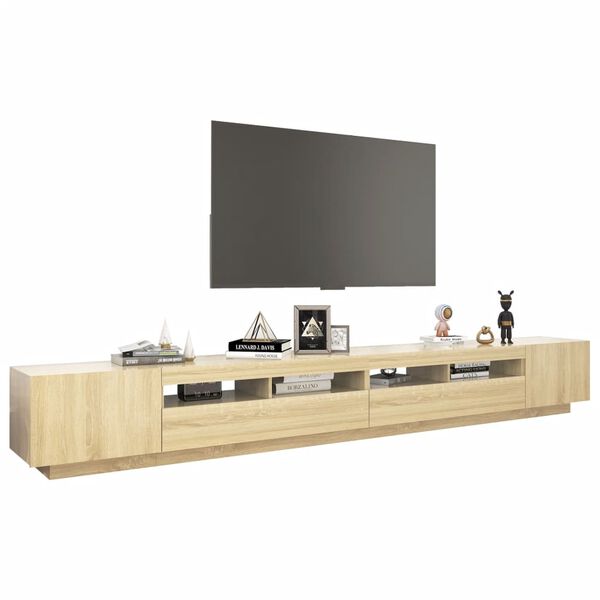 vidaXL Έπιπλο Τηλεόρασης με LED Sonoma Δρυς 300 x 35 x 40 εκ.