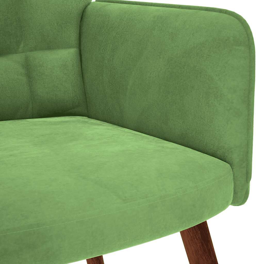vidaXL Πολυθρόνα Relax Ανοιχτό Πράσινο Βελούδινη με Σκαμπό