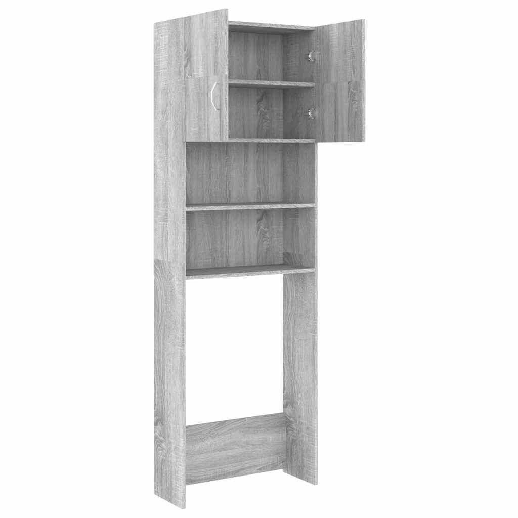 vidaXL Ντουλάπι Πλυντηρίου Γκρι Sonoma 64 x 25,5 x 190 εκ.