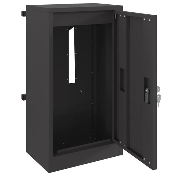 vidaXL γραμματοκιβώτιο Μαύρο 30 x 23 x 55 εκ. Ατσάλι