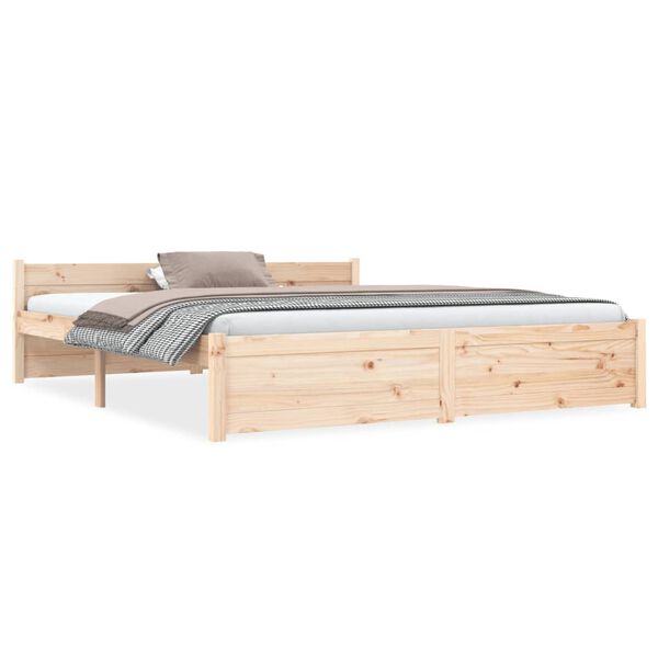 vidaXL Πλαίσιο Κρεβατιού 150 x 200 εκ. Μασίφ Ξύλο King Size