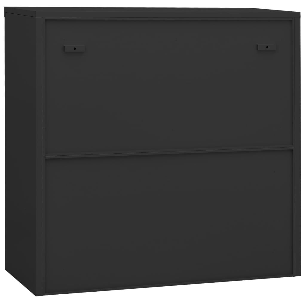 vidaXL Ντουλάπα Γραφείου με Γλάστρα Ανθρακί 90x40x113 εκ. Ατσάλινη