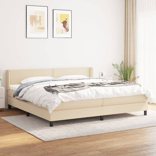 vidaXL &Kappa;&rho;&epsilon;&beta;ά&tau;&iota; Boxspring &mu;&epsilon; &Sigma;&tau;&rho;ώ&mu;&alpha; &Kappa;&rho;&epsilon;&mu; 200x200 &epsilon;&kappa;. &Upsilon;&phi;&alpha;&sigma;&mu;ά&tau;&iota;&nu;&omicron;